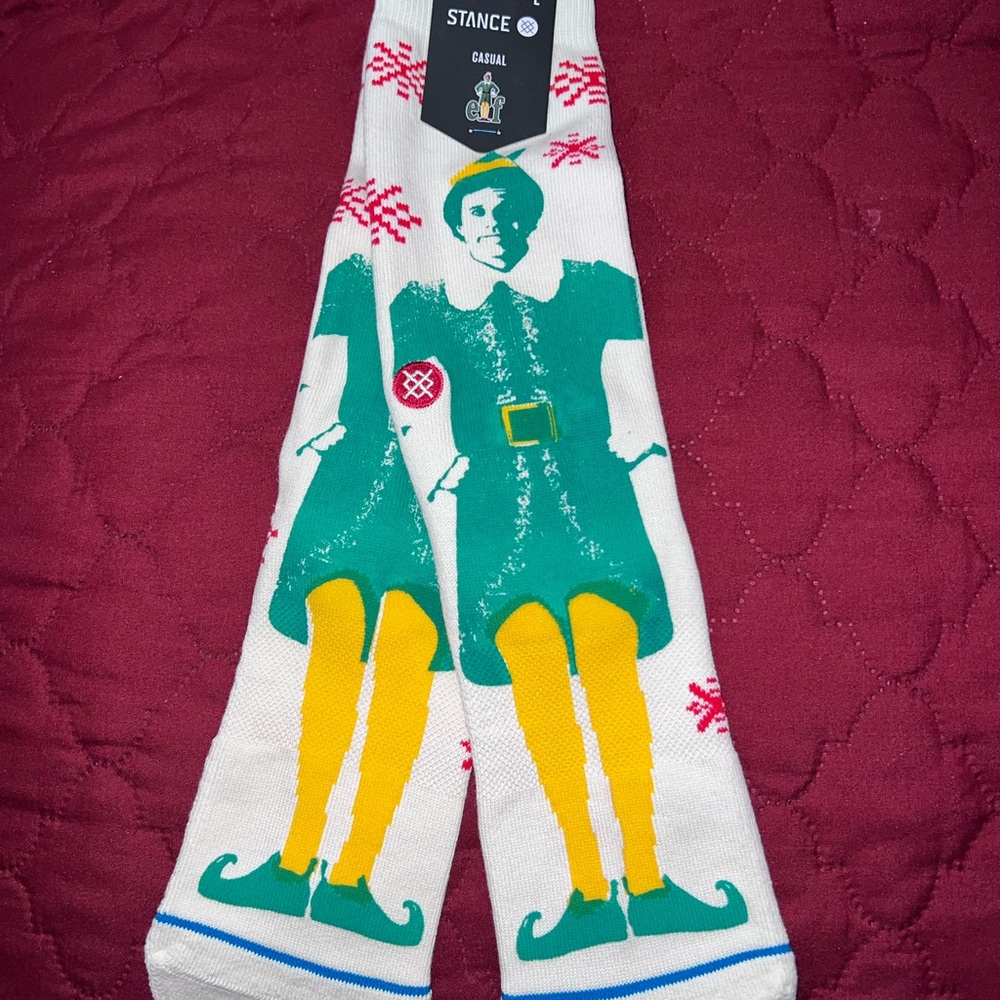 Stance White and Green Casual Socks